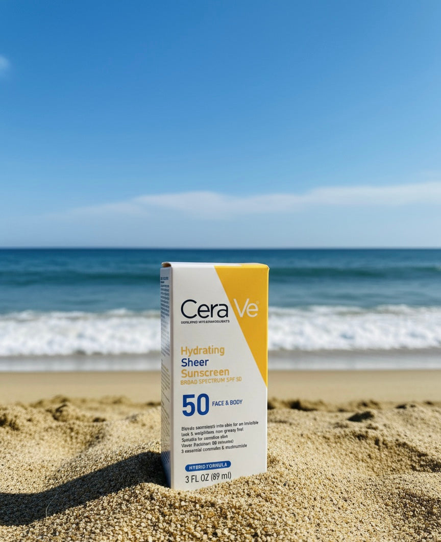 CeraVe Hydrating Sheer Sunscreen SPF 50 – Face & Body (89ml)